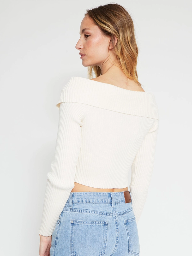 SWEATER MUJER INDEX MANGA LARGA BARDOT - 2