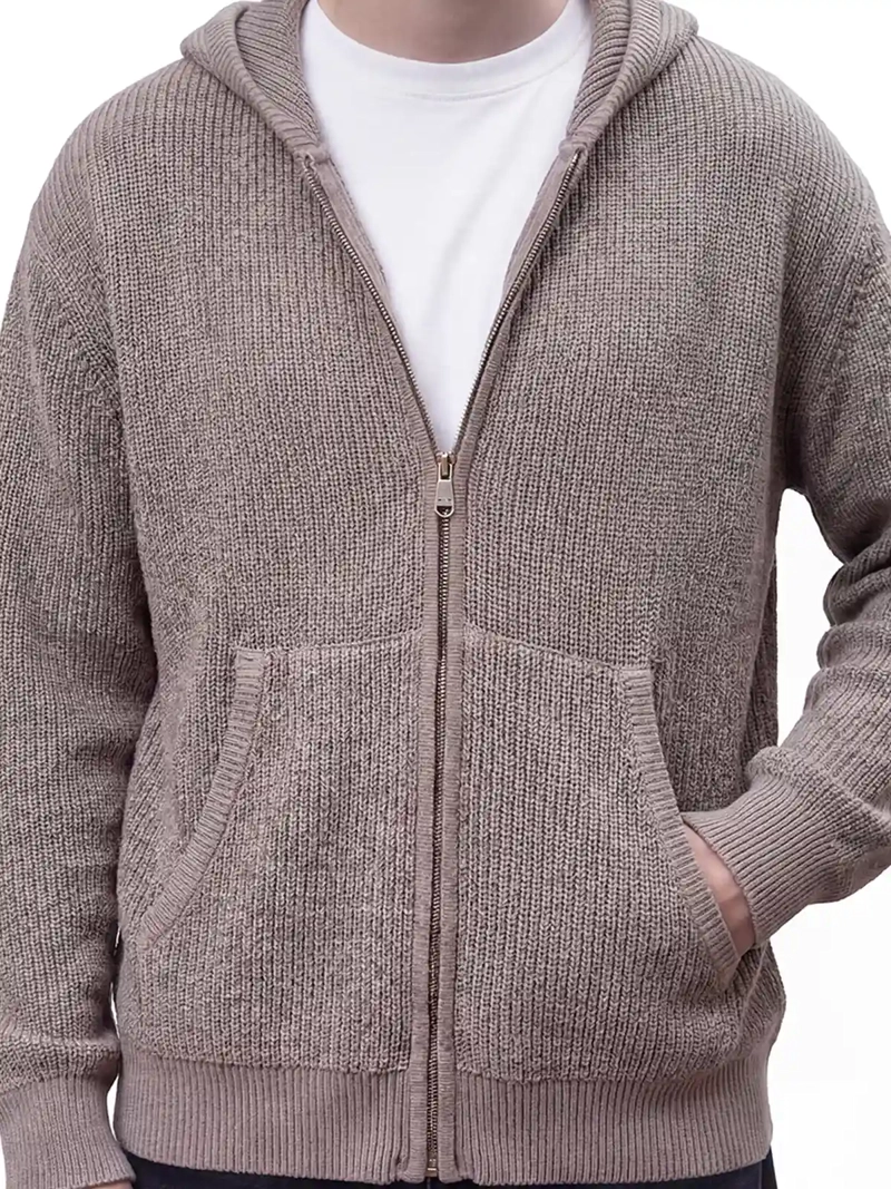 SWEATER HOMBRE INDEX ALGODÓN CIERRE Y GORRO LAVADO - 3
