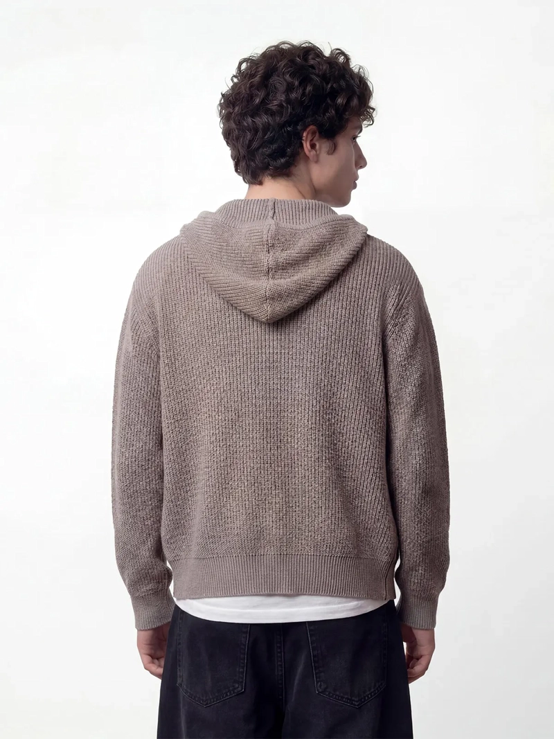 SWEATER HOMBRE INDEX ALGODÓN CIERRE Y GORRO LAVADO - 2