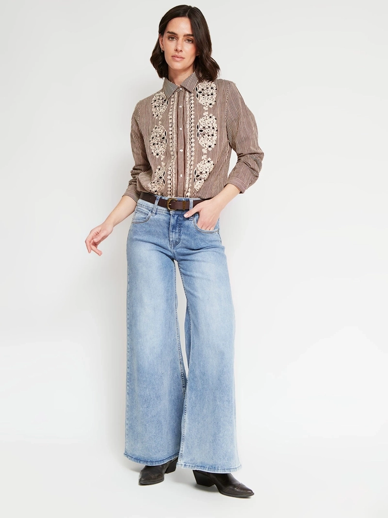 BLUSA MUJER TATIENNE ALGODÓN MANGA LARGA BORDADA - 5