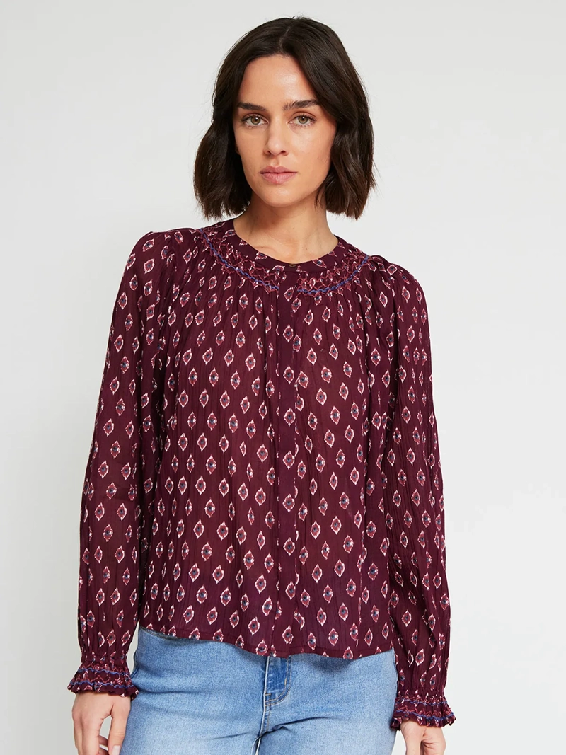BLUSA MUJER TATIENNE ALGODÓN MANGA LARGA ESTAMPADA - 2