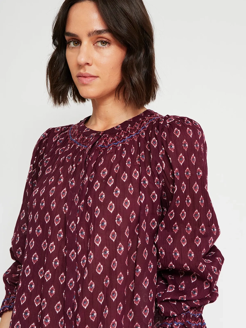 BLUSA MUJER TATIENNE ALGODÓN MANGA LARGA ESTAMPADA - 4