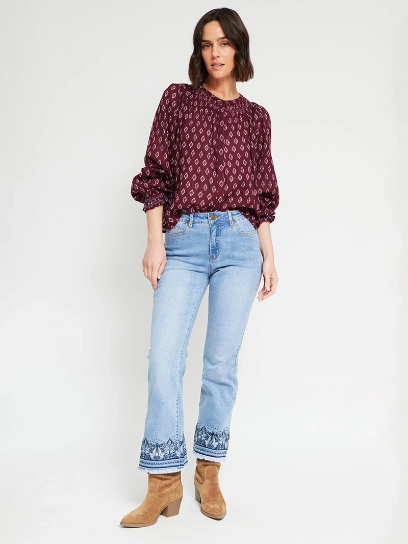 BLUSA MUJER TATIENNE ALGODÓN MANGA LARGA ESTAMPADA - 5