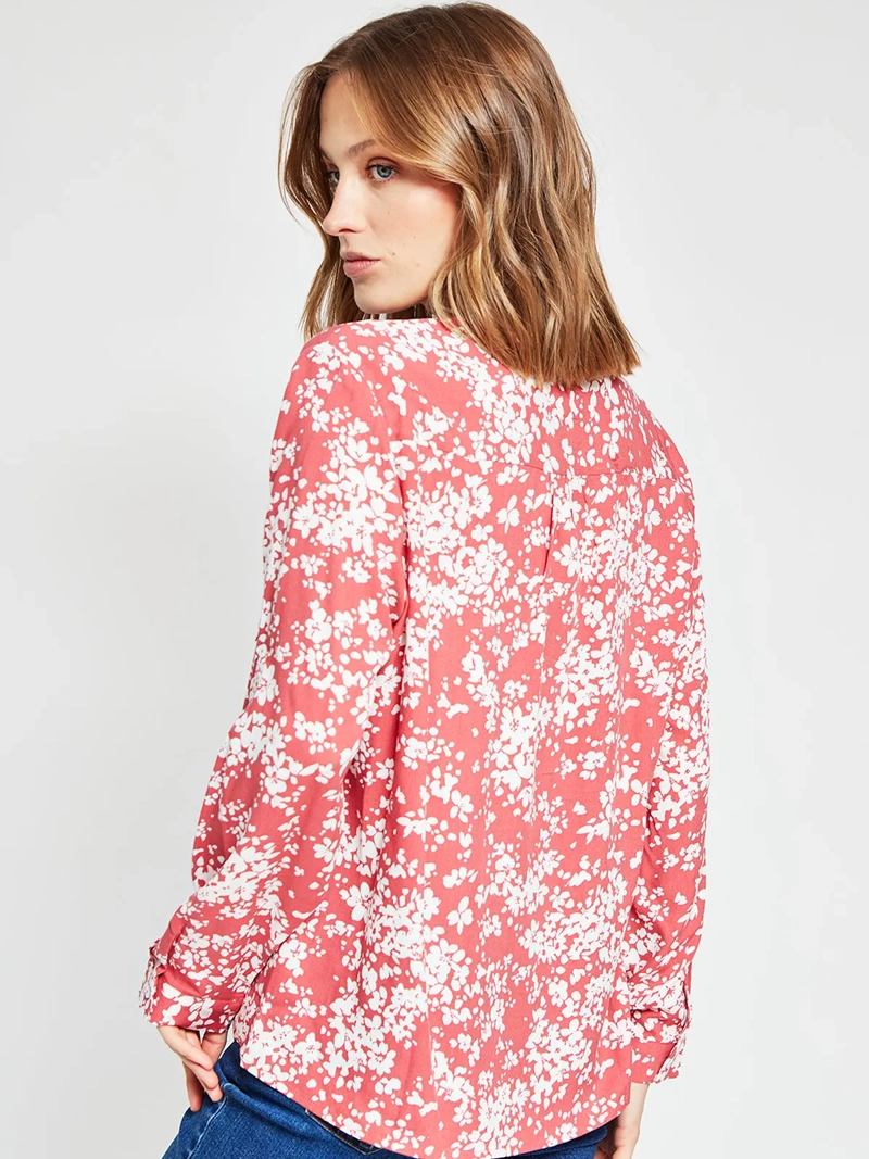 BLUSA MUJER AZIZ CUELLO MAO MANGA LARGA ESTAMPADA - 3
