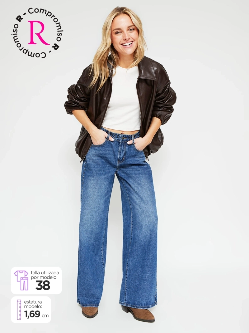 JEANS MUJER INDEX ALGODÓN TACHAS - 1