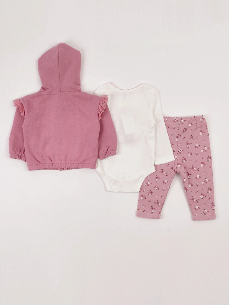 CONJUNTO POLERÓN + PANTALÓN DE BUZO + BODY NIÑA BABY HARVEST ALGODÓN  - 2