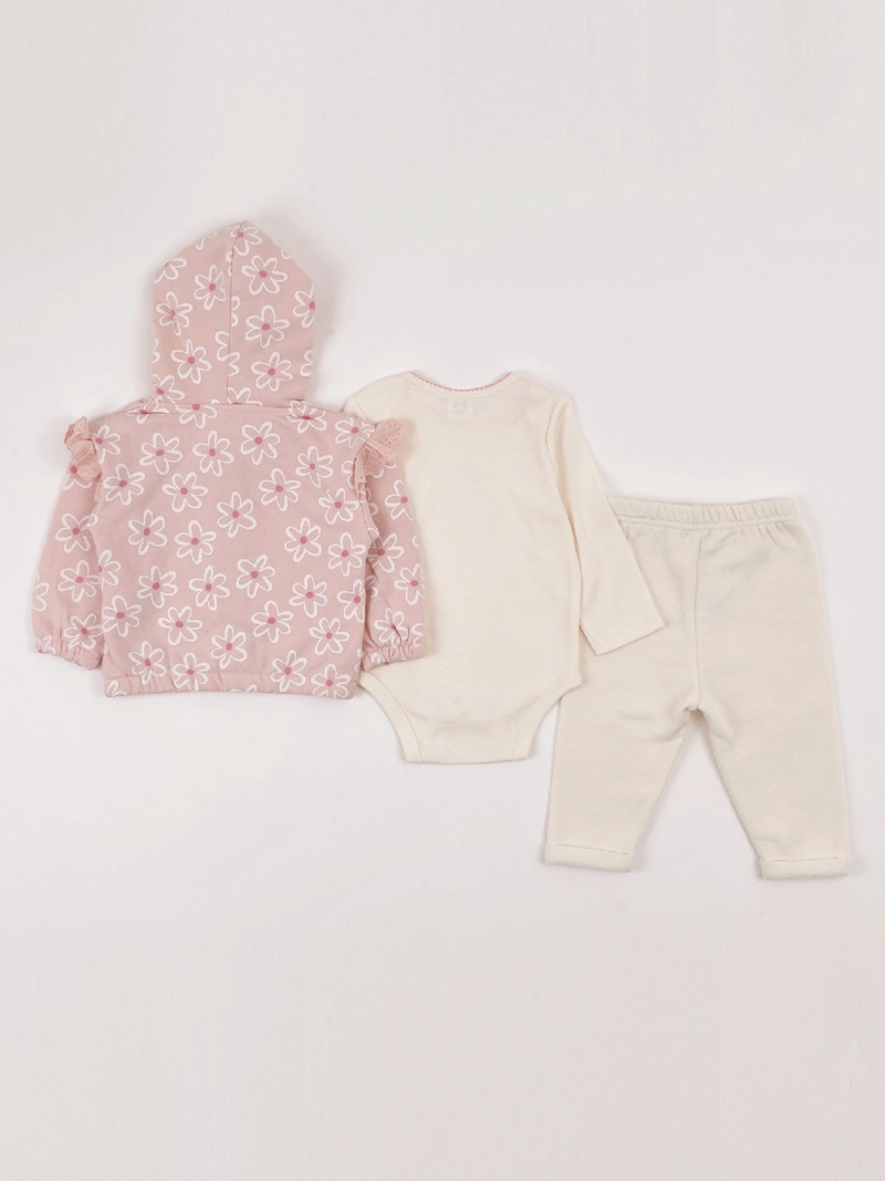 CONJUNTO POLERÓN + PANTALÓN DE BUZO + BODY NIÑA BABY HARVEST ALGODÓN  - 2