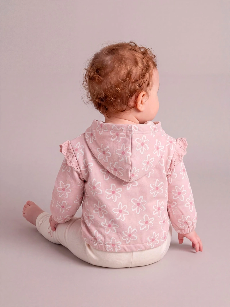 CONJUNTO POLERÓN + PANTALÓN DE BUZO + BODY NIÑA BABY HARVEST ALGODÓN  - 2