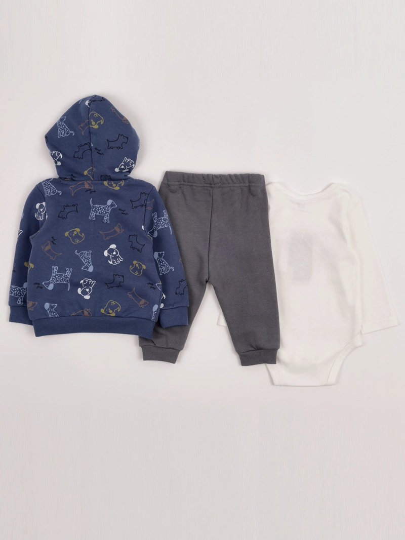CONJUNTO POLERÓN + PANTALÓN DE BUZO + BODY NIÑO BABY HARVEST ALGODÓN  - 2