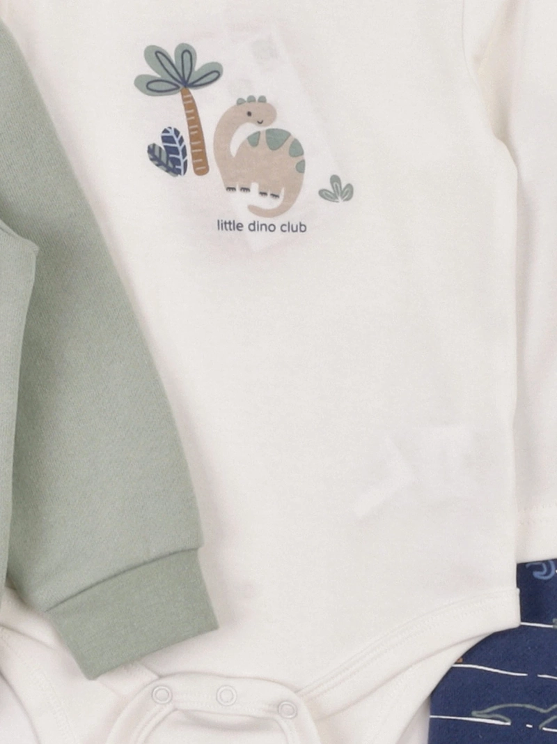 CONJUNTO POLERÓN + PANTALÓN DE BUZO + BODY NIÑO BABY HARVEST ALGODÓN  - 3