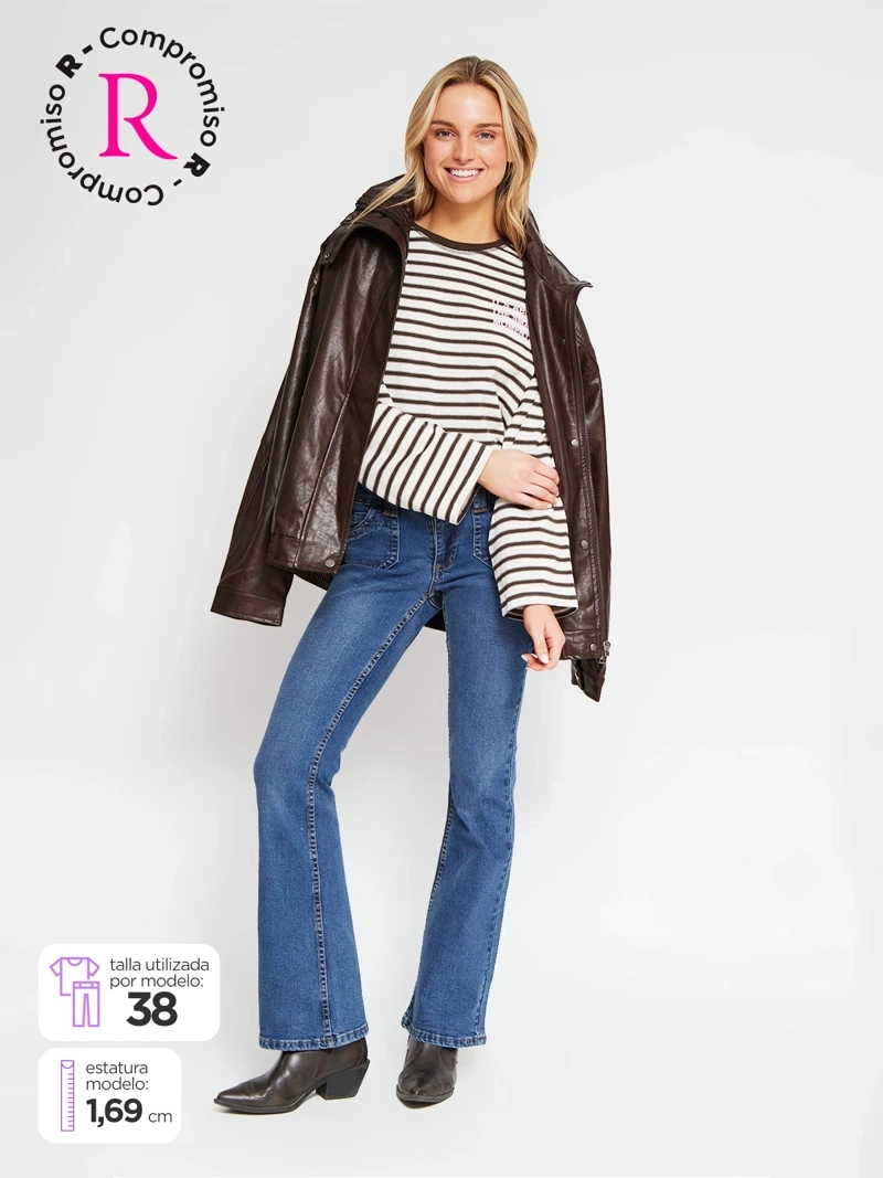 JEANS MUJER INDEX ALGODÓN FLARE - 1