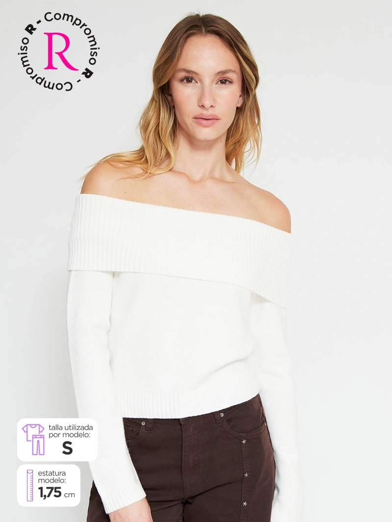 SWEATER MUJER INDEX MANGA LARGA BARDOT - 1