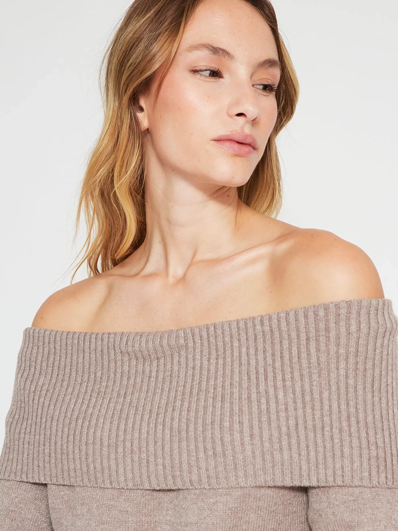 SWEATER MUJER INDEX MANGA LARGA BARDOT - 3