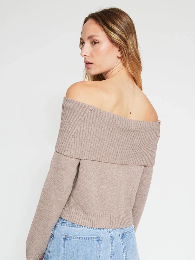 SWEATER MUJER INDEX MANGA LARGA BARDOT - 2
