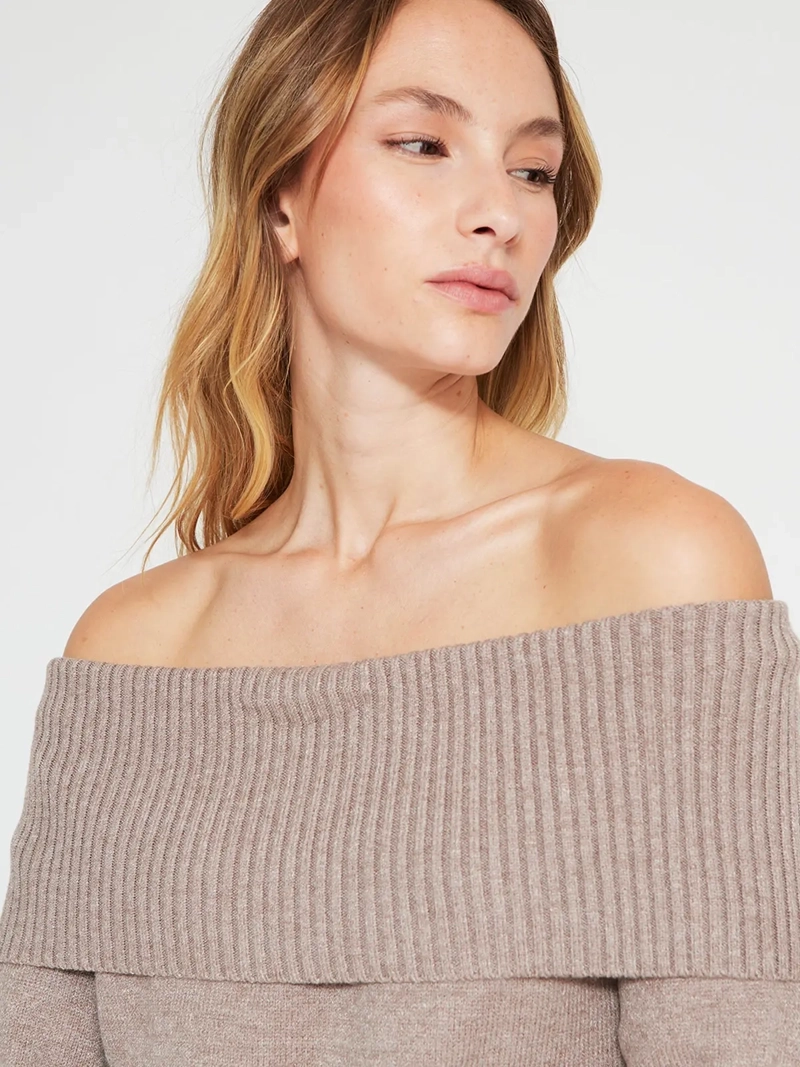 SWEATER MUJER INDEX MANGA LARGA BARDOT - 3