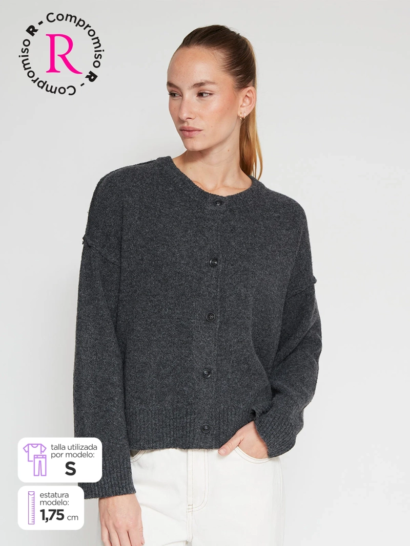 CARDIGAN MUJER INDEX MANGA LARGA - 2