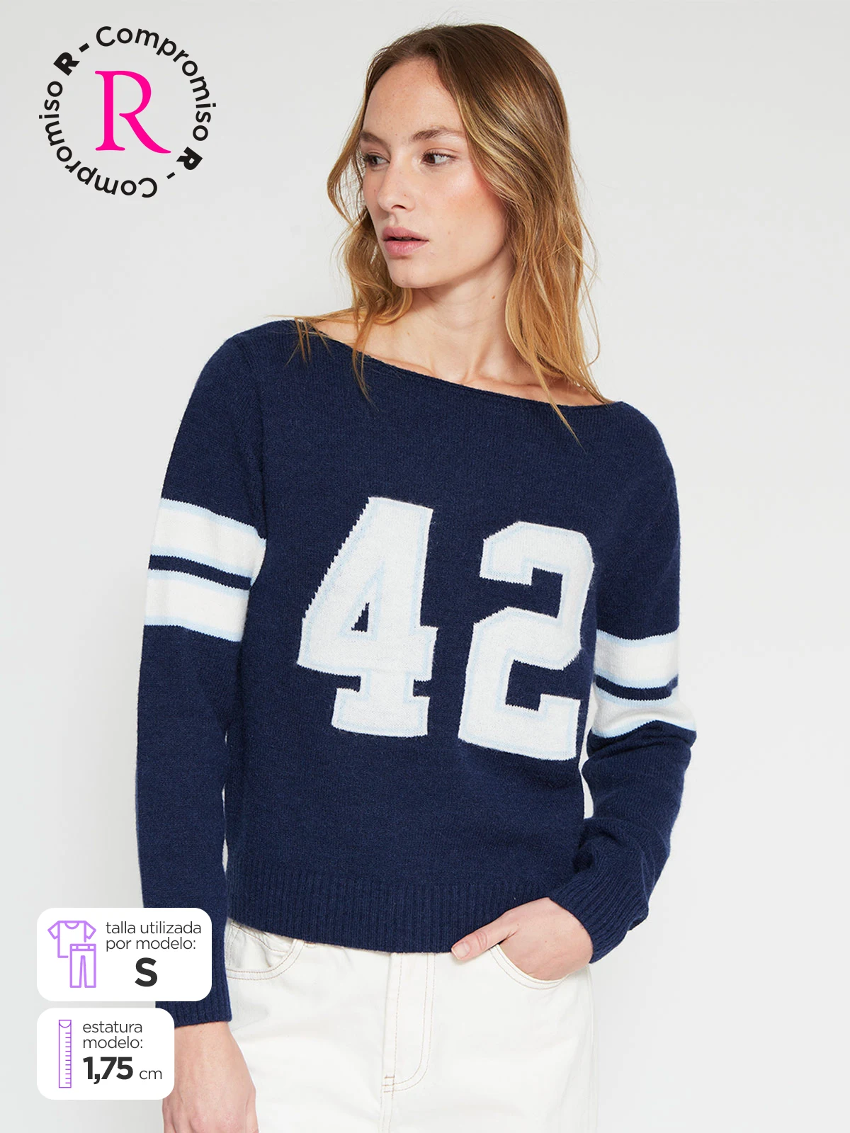 SWEATER MUJER INDEX MANGA LARGA COLLEGE - 1
