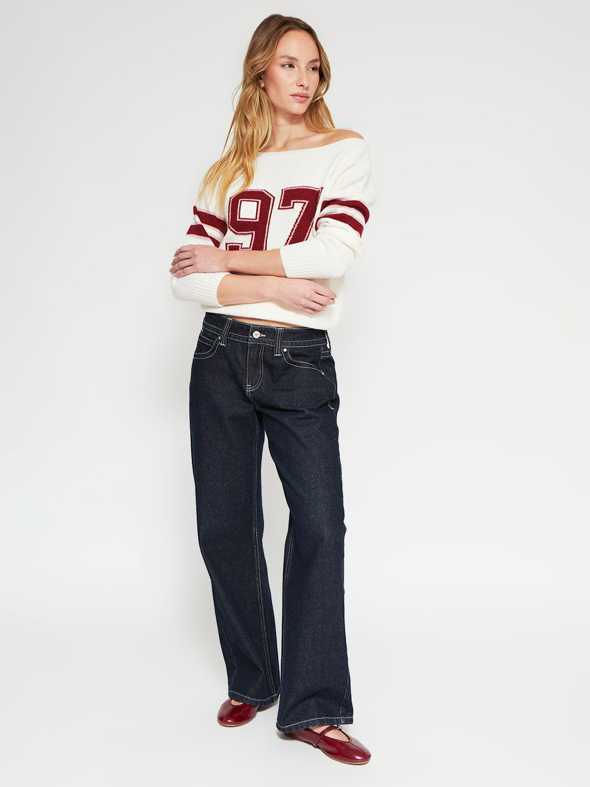 SWEATER MUJER INDEX MANGA LARGA COLLEGE - 4