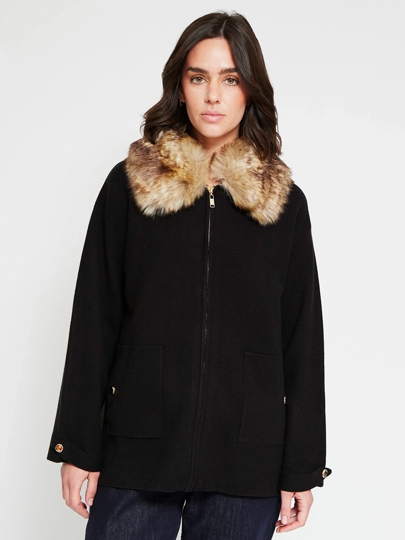 CARDIGAN MUJER CACHAREL CIERRE Y PELOS - 2