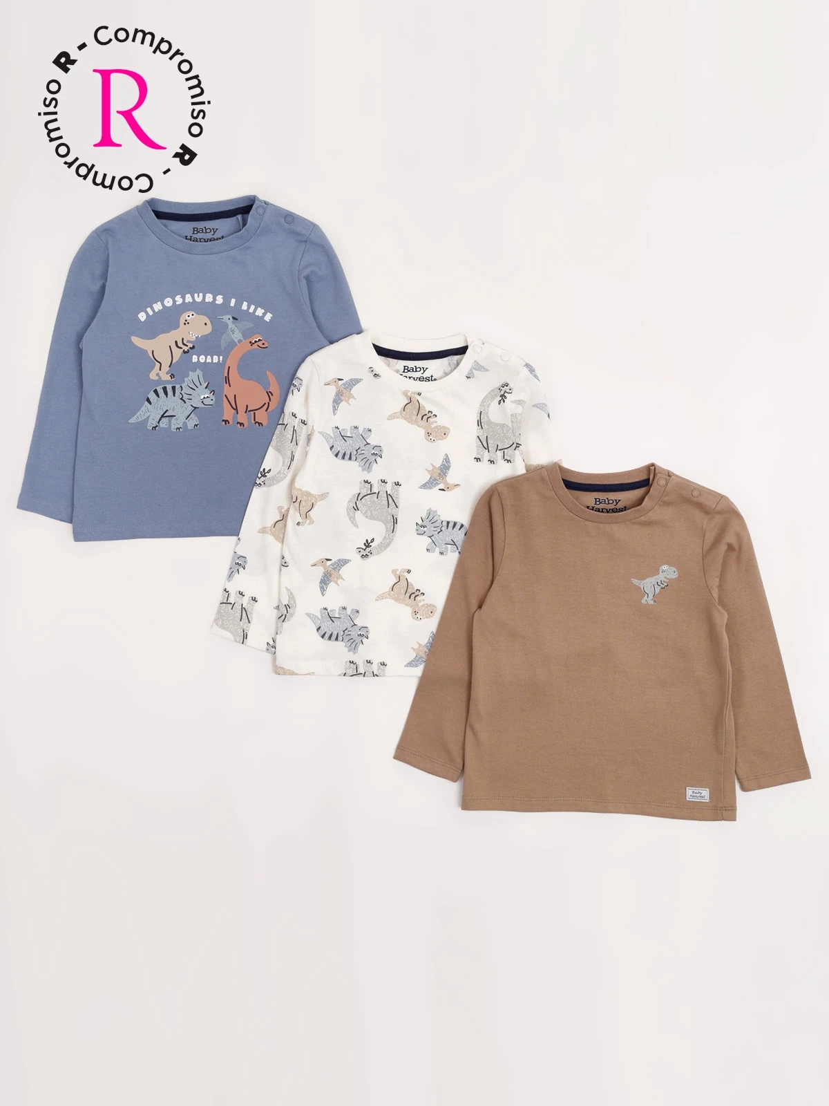PACK X3 POLERA NIÑO BABY HARVEST ALGODÓN MANGA LARGA - 1