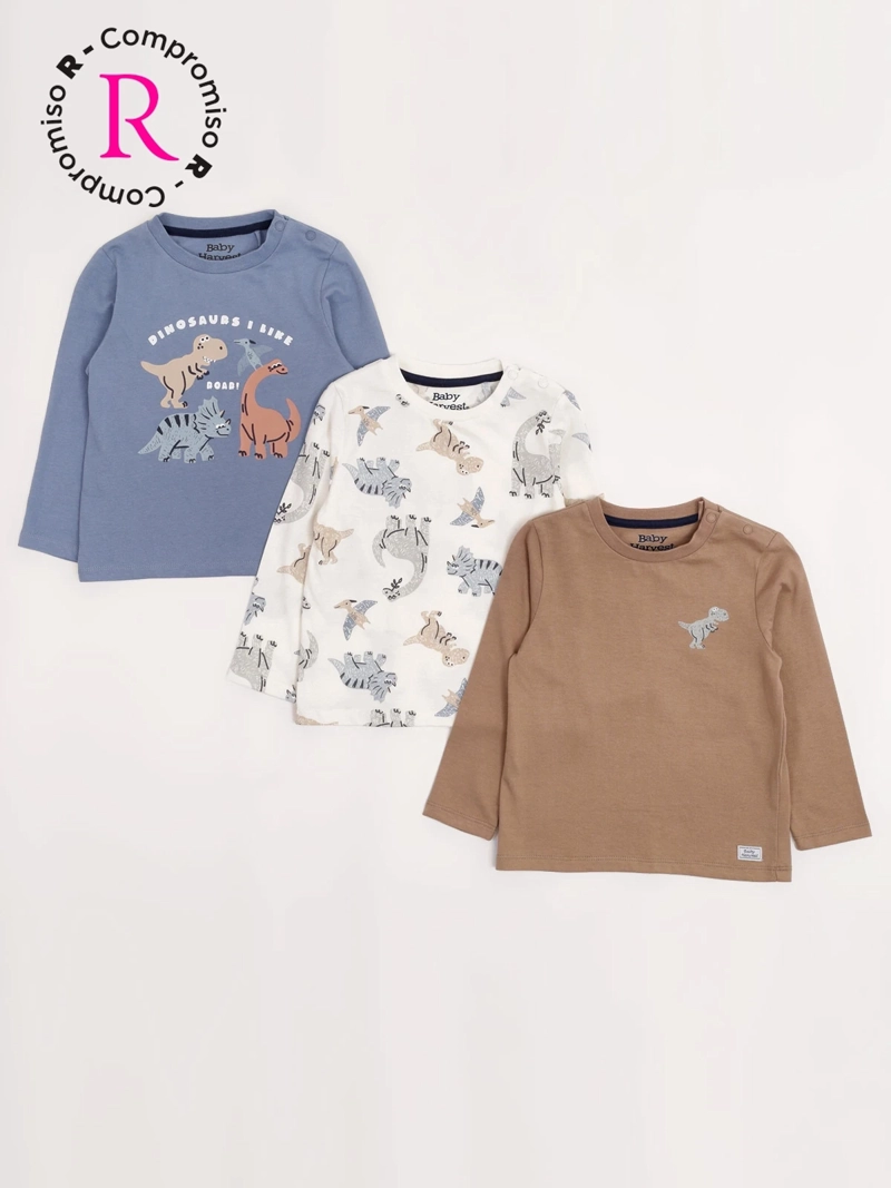 PACK X3 POLERA NIÑO BABY HARVEST ALGODÓN MANGA LARGA - 1