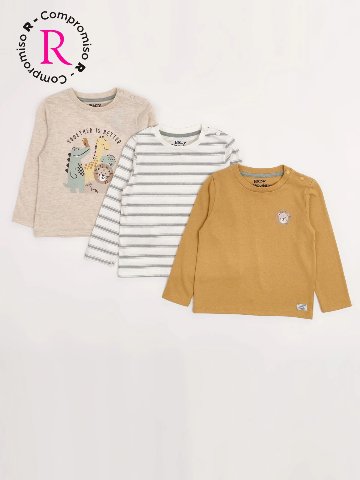 PACK X3 POLERA NIÑO BABY HARVEST ALGODÓN MANGA LARGA - 1