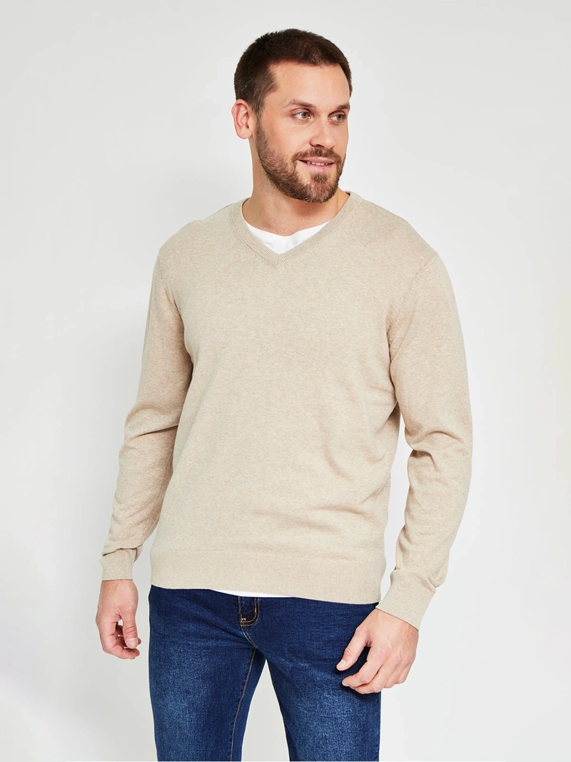 SWEATER HOMBRE KENNETH STEVENS ALGODÓN CUELLO EN V - 1
