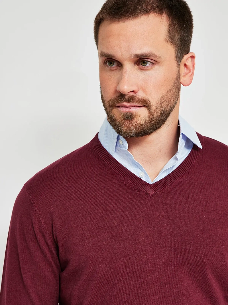 SWEATER HOMBRE KENNETH STEVENS ALGODÓN CUELLO EN V - 3