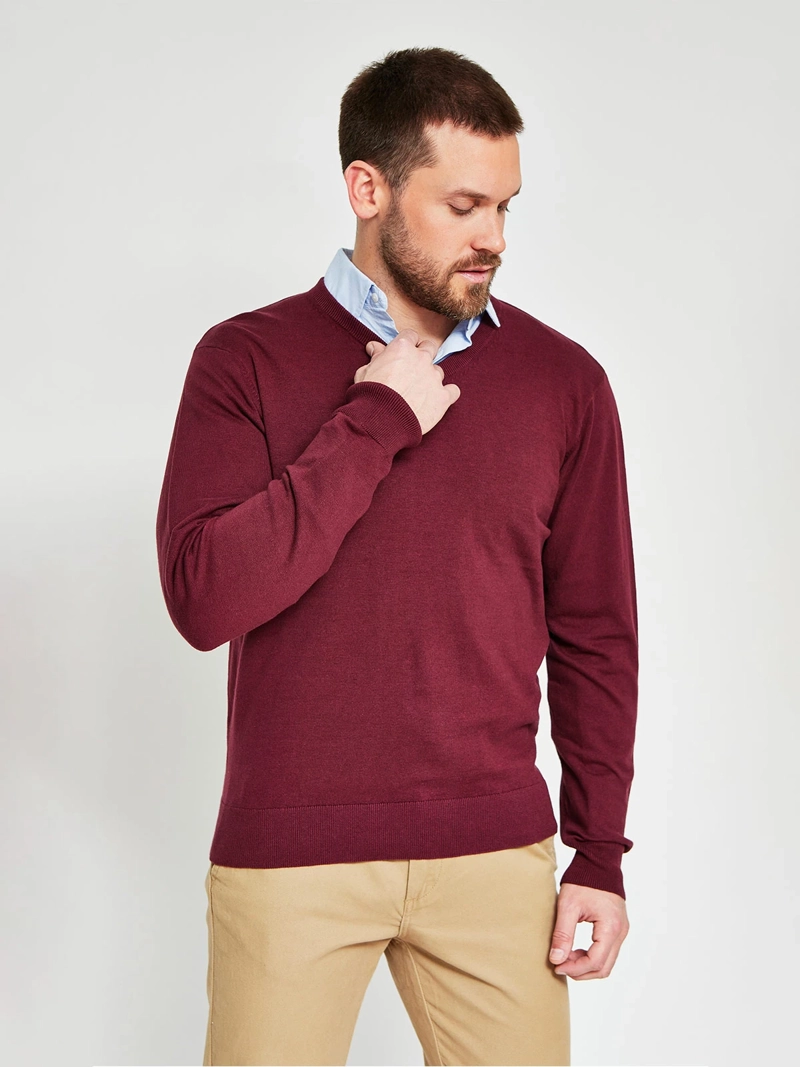 SWEATER HOMBRE KENNETH STEVENS ALGODÓN CUELLO EN V - 1