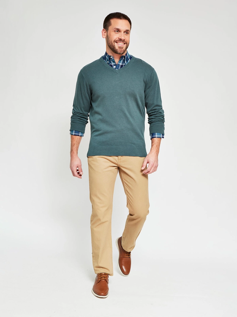 SWEATER HOMBRE KENNETH STEVENS ALGODÓN CUELLO EN V - 4