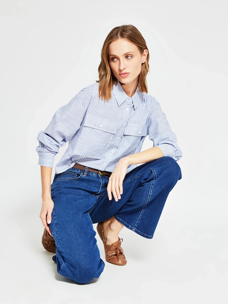 BLUSA MUJER REGATTA ALGODÓN MANGA LARGA CAMISERA - 5