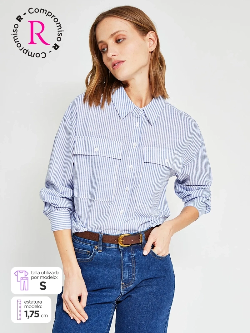 BLUSA MUJER REGATTA ALGODÓN MANGA LARGA CAMISERA - 1
