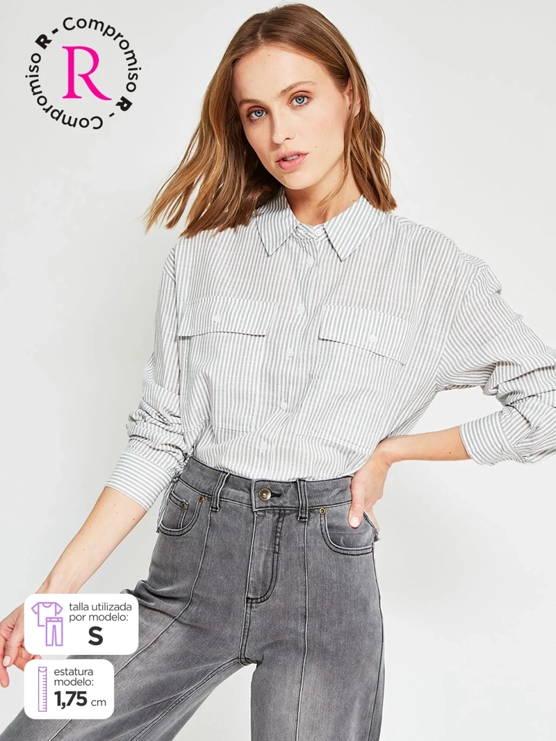 BLUSA MUJER REGATTA ALGODÓN MANGA LARGA CAMISERA - 1