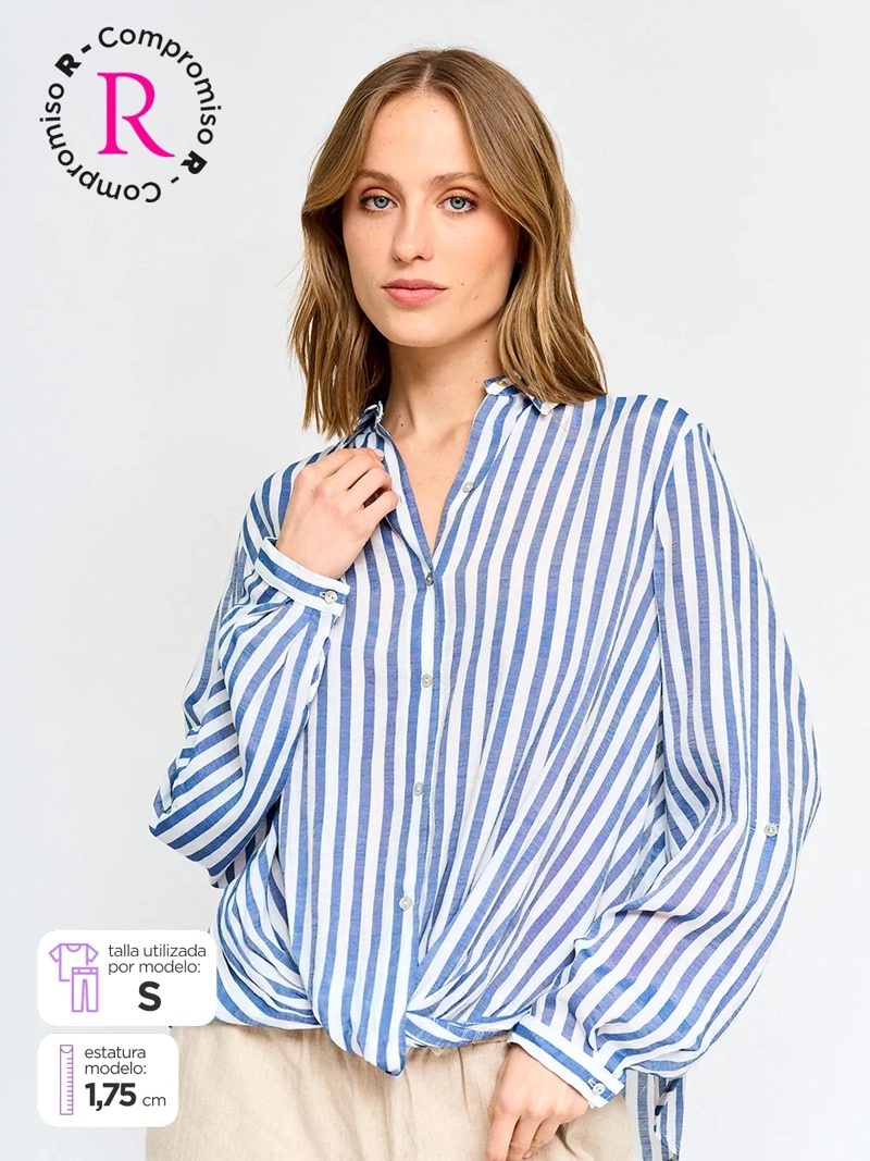 BLUSA MUJER REGATTA MANGA LARGA NUDO