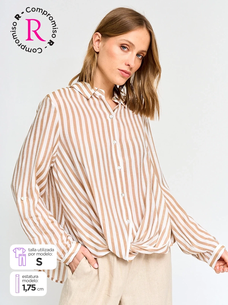 BLUSA MUJER REGATTA MANGA LARGA NUDO