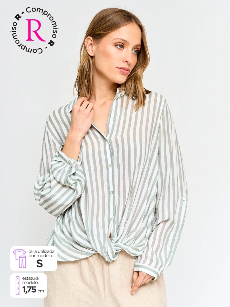 BLUSA MUJER REGATTA MANGA LARGA NUDO