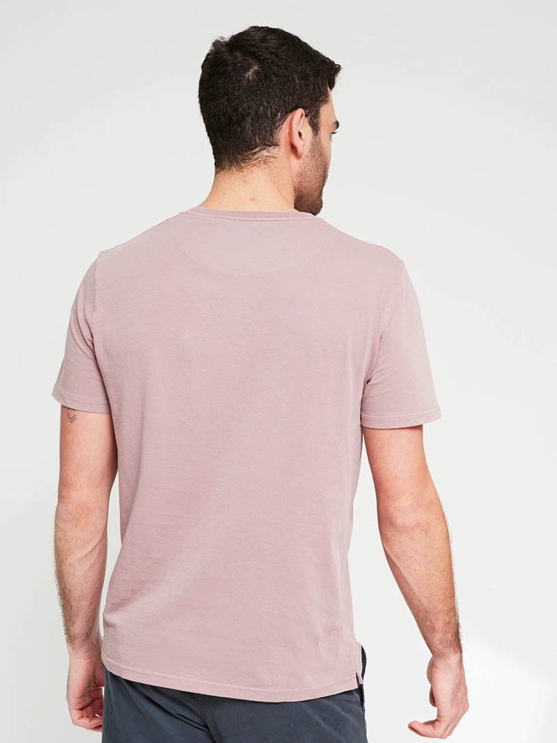 POLERA HOMBRE CACHAREL ALGODÓN CUELLO REDONDO MANGA CORTA LAVADA - 2
