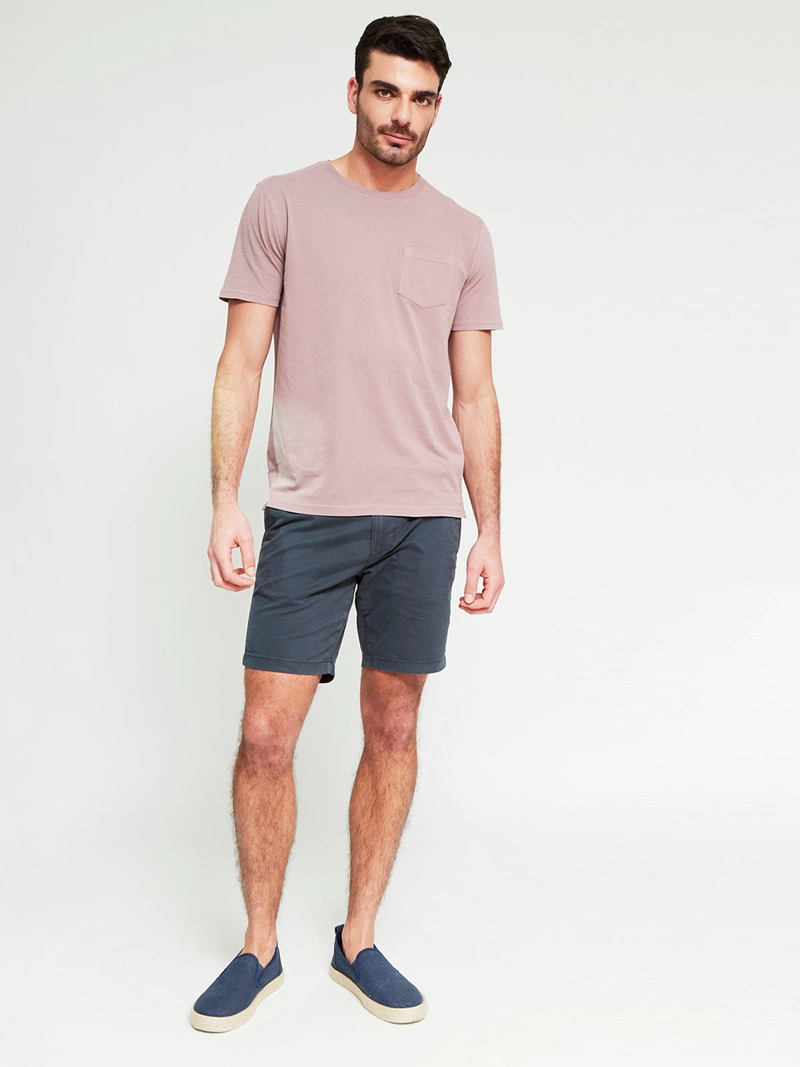 POLERA HOMBRE CACHAREL ALGODÓN CUELLO REDONDO MANGA CORTA LAVADA - 4