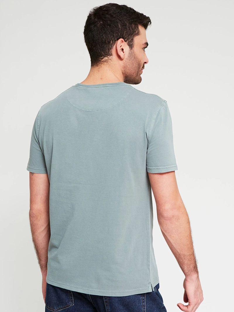 POLERA HOMBRE CACHAREL ALGODÓN CUELLO REDONDO MANGA CORTA LAVADA - 2