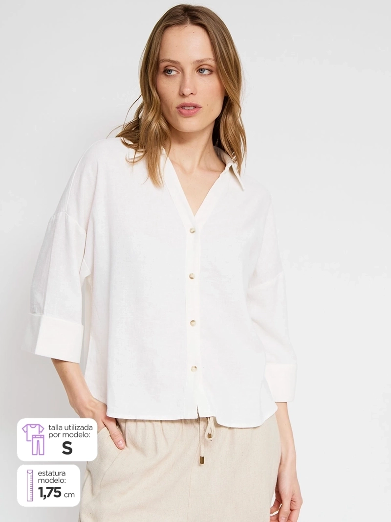 BLUSA MUJER REGATTA LINO MANGA CORTA - 1