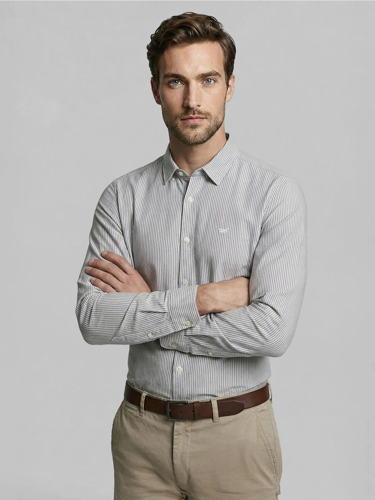 CAMISA MANGA LARGA HOMBRE FEROUCH SPORT OXFORD LISTADA - 1