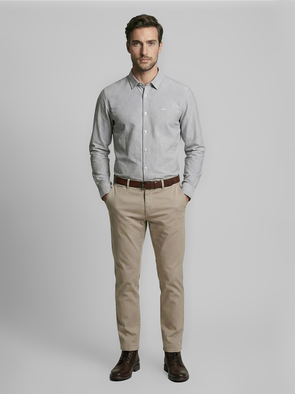 CAMISA MANGA LARGA HOMBRE FEROUCH SPORT OXFORD LISTADA - 4