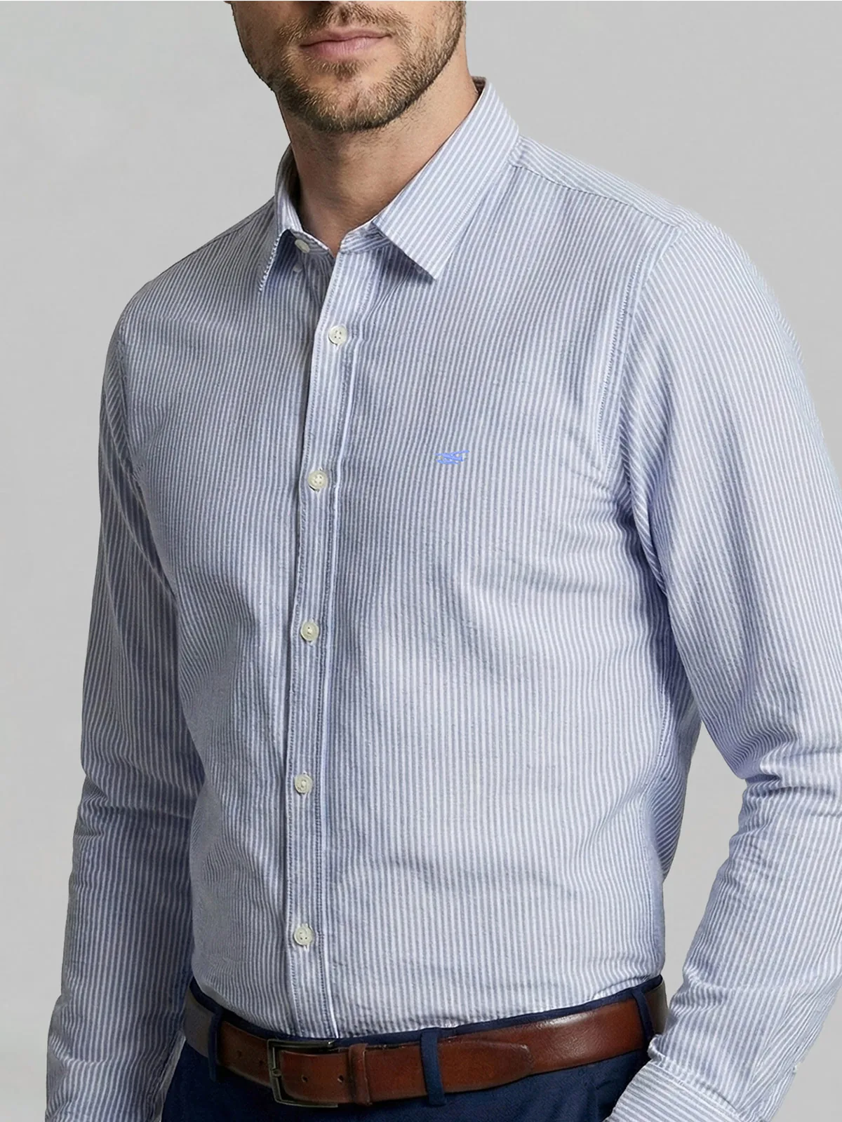 CAMISA MANGA LARGA HOMBRE FEROUCH SPORT OXFORD LISTADA - 3