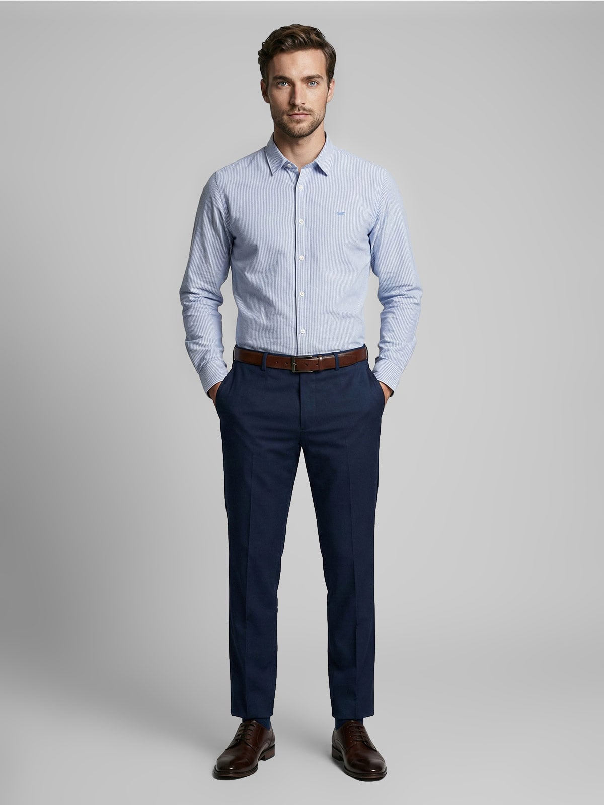 CAMISA MANGA LARGA HOMBRE FEROUCH SPORT OXFORD LISTADA - 4