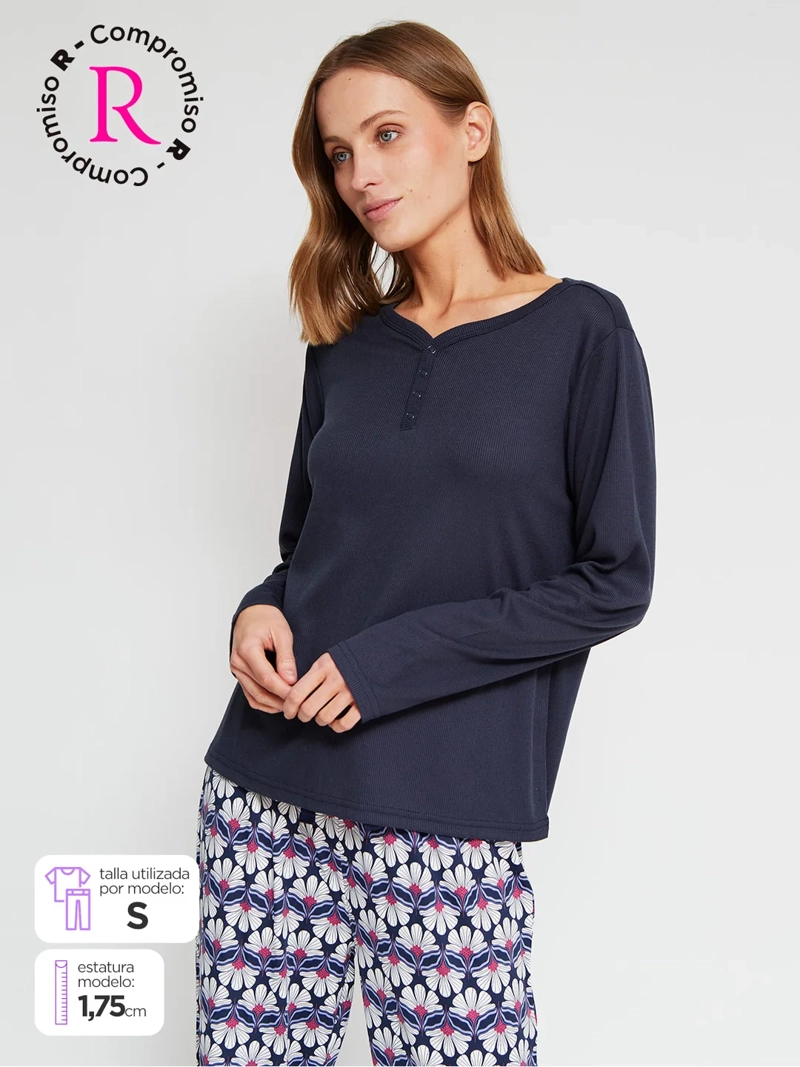 TOP PIJAMA MUJER MARQUIS MANGA LARGA - 1