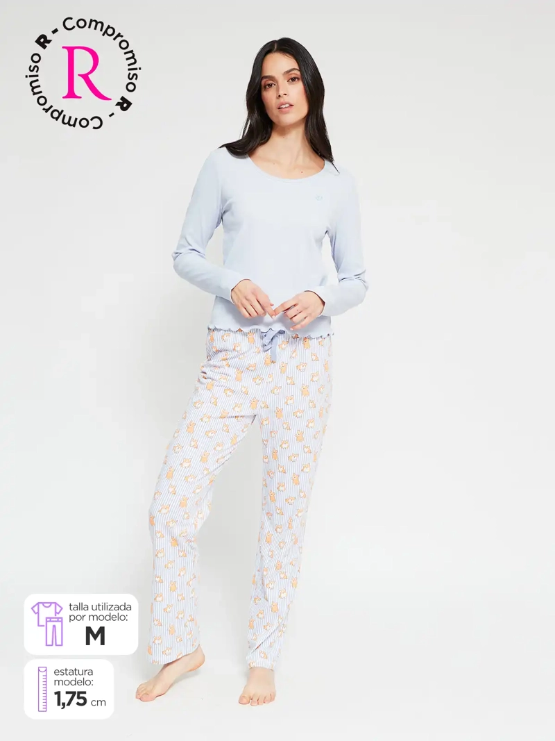 PIJAMA MUJER INDEX ALGODÓN RECTO - 1