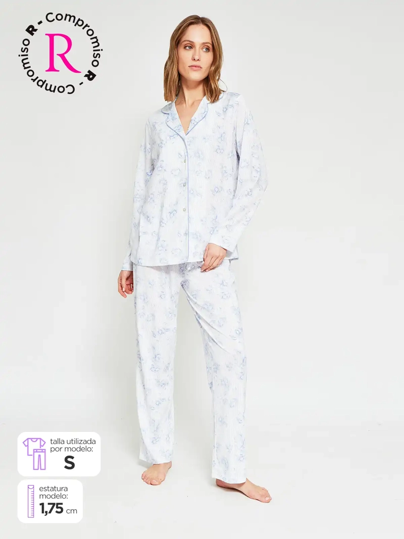 PIJAMA MUJER AZIZ MANGA LARGA - 1