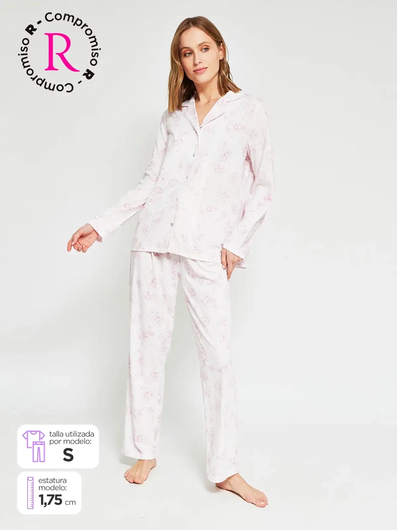 PIJAMA MUJER AZIZ MANGA LARGA - 1