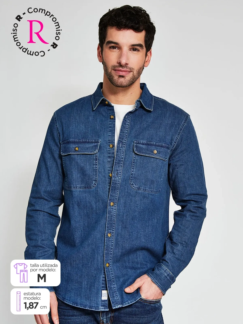 CAMISA HOMBRE REGATTA ALGODÓN MANGA LARGA - 1