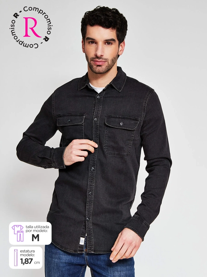 CAMISA HOMBRE REGATTA ALGODÓN MANGA LARGA - 1